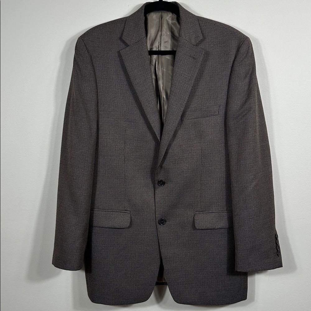 Lauren Ralph Lauren Two Button Brown Houndstooth Blazer Suit Jacket Men Size 40R